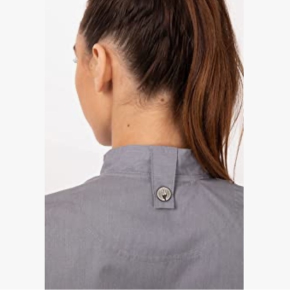 Chef Works Ladies Long Sleeve Chef Coat Jacket In Gray - Picture 4 of 8
